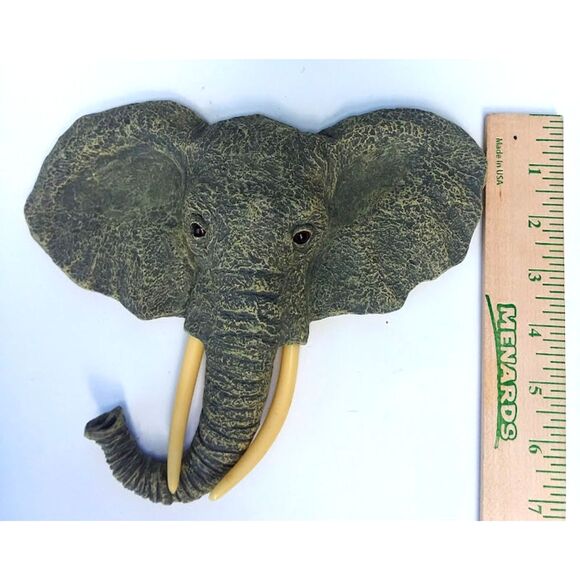 Burwood Home Interiors Jungle Elephant 3D Wall Decor 7"x9" Plaque Grey Nursery - Picture 1 of 4
